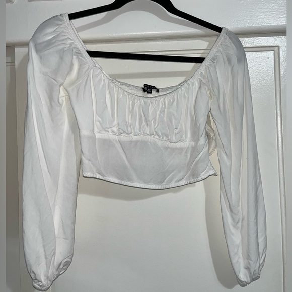 cropped long sleeve blouse - Picture 1 of 4